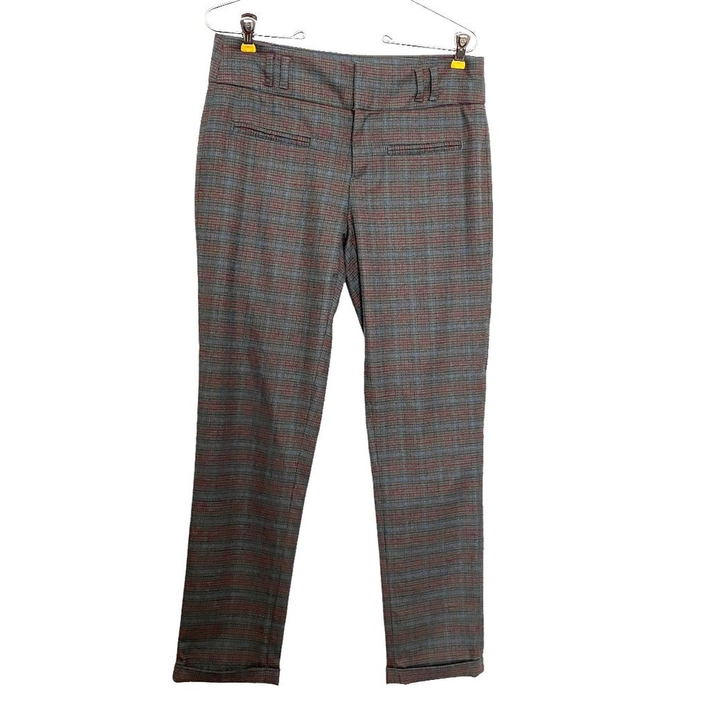 Anthropologie Cartonnier Plaid Pants Cuff Hem 4